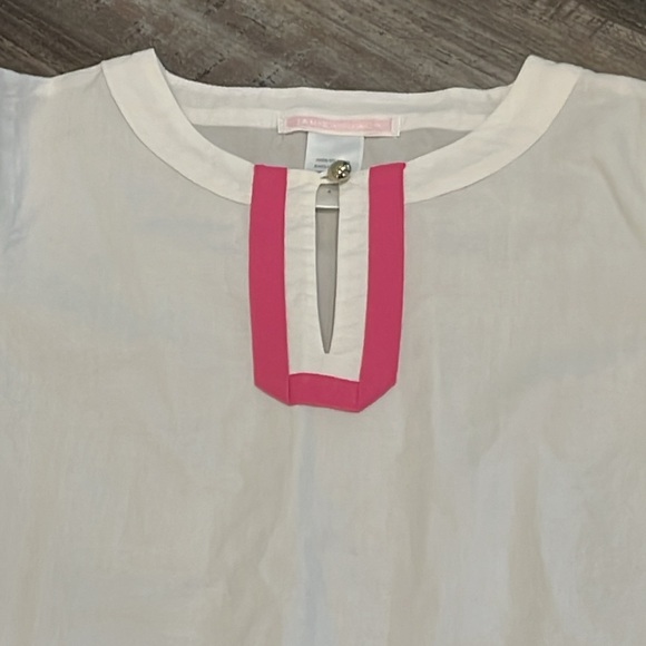 Janie and Jack Tunic Top White with Pink Ribbon size 4 - Picture 2 of 7